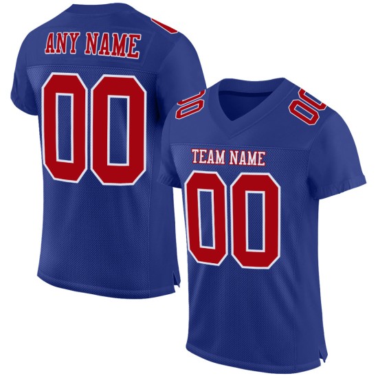 Aangepast Royal Football Mesh Authentiek Rood-Wit Jersey Aangepast Royal Football Mesh Authentiek Rood-Wit Jersey