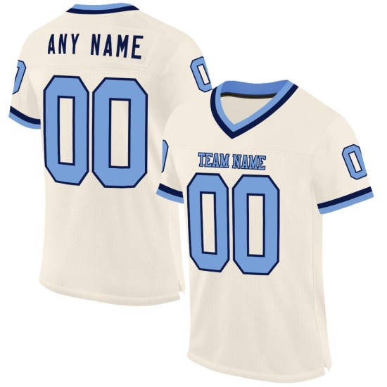 Jersey Throwback Light Authentieke Blauw-Marineblauwe Voetbalcrème Custom Mesh Jersey Throwback Light Authentieke Blauw-Marineblauwe Voetbalcrème Custom Mesh