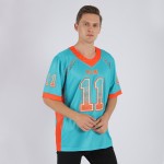 Jersey Drift Fashion Custom Oranje-Wit Mesh Aqua Voetbal Jersey Drift Fashion Custom Oranje-Wit Mesh Aqua Voetbal