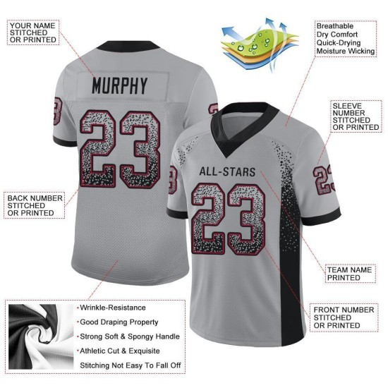 Mode Grijs Zwart-Kardinaal Drift Licht Jersey Mesh Voetbal Aangepast Mode Grijs Zwart-Kardinaal Drift Licht Jersey Mesh Voetbal Aangepast