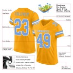 Custom Mesh Blauw-Wit Goud Authentiek Voetbalshirt Licht Custom Mesh Blauw-Wit Goud Authentiek Voetbalshirt Licht