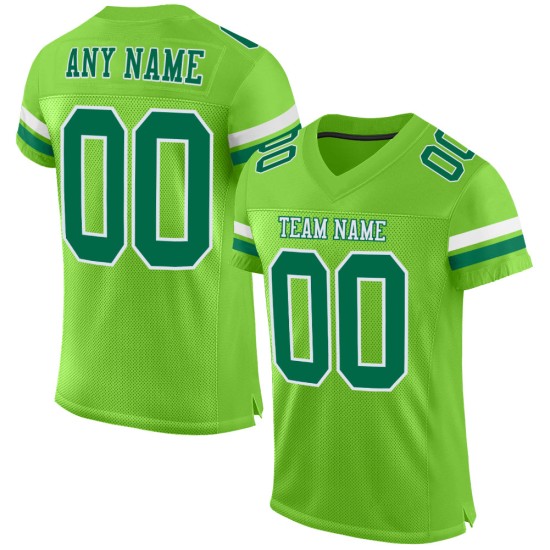 Authentiek Kelly Jersey Groen Groen-Wit Aangepast Voetbal Mesh Neon Authentiek Kelly Jersey Groen Groen-Wit Aangepast Voetbal Mesh Neon