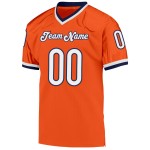 Mesh Custom Oranje Wit-Marineblauw Voetbalshirt Throwback Authentiek Mesh Custom Oranje Wit-Marineblauw Voetbalshirt Throwback Authentiek