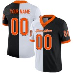 Mesh Jersey Fashion Split Football Zwart Aangepast Oranje-Wit Mesh Jersey Fashion Split Football Zwart Aangepast Oranje-Wit
