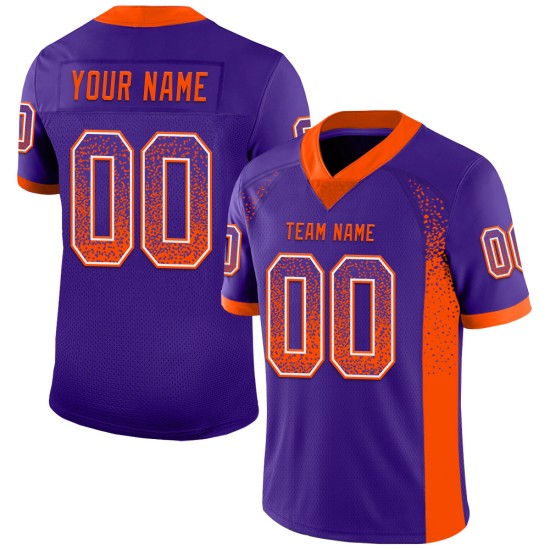Mode Drift Oranje-Wit Mesh Jersey Custom Paarse Voetbal Mode Drift Oranje-Wit Mesh Jersey Custom Paarse Voetbal