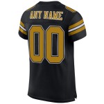 Mesh Authentic Football Custom Old Jersey Zwart Goud-Wit Mesh Authentic Football Custom Old Jersey Zwart Goud-Wit
