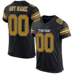 Mesh Authentic Football Custom Old Jersey Zwart Goud-Wit Mesh Authentic Football Custom Old Jersey Zwart Goud-Wit