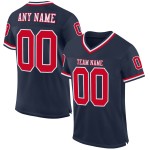 Mesh Throwback Custom Jersey Authentieke Marineblauwe Voetbal Rood-Wit Mesh Throwback Custom Jersey Authentieke Marineblauwe Voetbal Rood-Wit