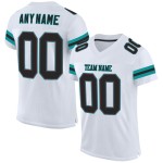 Wit authentiek mesh voetbal zwart-aqua custom jersey Wit authentiek mesh voetbal zwart-aqua custom jersey
