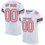 Custom Mesh Medium Authentiek Voetbalshirt Wit Roze-Zwart Custom Mesh Medium Authentiek Voetbalshirt Wit Roze-Zwart