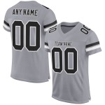Licht op maat gemaakt grijs zwart-wit mesh authentiek voetbalshirt Licht op maat gemaakt grijs zwart-wit mesh authentiek voetbalshirt