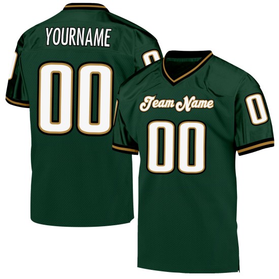 Jersey Wit-Oud Authentiek Goud Throwback Groen Voetbal Mesh Aangepast Jersey Wit-Oud Authentiek Goud Throwback Groen Voetbal Mesh Aangepast