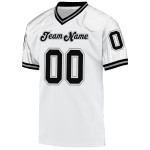 Throwback Zwart-Grijs Voetbal Custom Authentic Wit Mesh Jersey Throwback Zwart-Grijs Voetbal Custom Authentic Wit Mesh Jersey