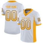 Aangepaste goud-zwarte Drift Fashion Jersey Football Mesh Wit Aangepaste goud-zwarte Drift Fashion Jersey Football Mesh Wit