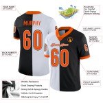 Mesh Jersey Fashion Split Football Zwart Aangepast Oranje-Wit Mesh Jersey Fashion Split Football Zwart Aangepast Oranje-Wit