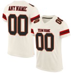 Voetbal Authentic Mesh Cream Jersey Custom Zwart-Rood Voetbal Authentic Mesh Cream Jersey Custom Zwart-Rood