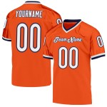 Mesh Custom Oranje Wit-Marineblauw Voetbalshirt Throwback Authentiek Mesh Custom Oranje Wit-Marineblauw Voetbalshirt Throwback Authentiek