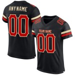 Voetbal Zwart Custom Mesh Authentiek Jersey Rood-Crème Voetbal Zwart Custom Mesh Authentiek Jersey Rood-Crème