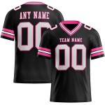 Zwarte Custom Authentic Jersey Wit-Roze Mesh Voetbal Zwarte Custom Authentic Jersey Wit-Roze Mesh Voetbal