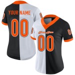 Mesh Jersey Fashion Split Football Zwart Aangepast Oranje-Wit Mesh Jersey Fashion Split Football Zwart Aangepast Oranje-Wit