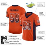 Aangepaste voetbal oranje mode marineblauw-wit shirt drift mesh Aangepaste voetbal oranje mode marineblauw-wit shirt drift mesh