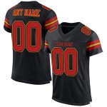 Jersey Zwart Scharlaken-Goud Voetbal Custom Authentic Mesh Jersey Zwart Scharlaken-Goud Voetbal Custom Authentic Mesh