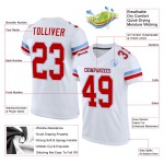Mesh Blauw Rood-Licht Aangepast Wit Authentiek Voetbalshirt Mesh Blauw Rood-Licht Aangepast Wit Authentiek Voetbalshirt