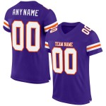 Voetbal Mesh Wit-Oranje Jersey Authentiek Paars Aangepast Voetbal Mesh Wit-Oranje Jersey Authentiek Paars Aangepast