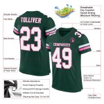 Groen Jersey Authentieke Mesh Wit-Roze Voetbal Aangepast Groen Jersey Authentieke Mesh Wit-Roze Voetbal Aangepast