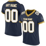 Mesh Custom Wit-Oud Jersey Goud Marine Voetbal Authentiek Mesh Custom Wit-Oud Jersey Goud Marine Voetbal Authentiek