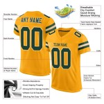 Custom Mesh Jersey Authentieke Gouden Voetbal Groen-Wit Custom Mesh Jersey Authentieke Gouden Voetbal Groen-Wit