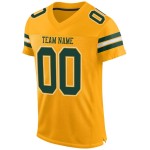 Custom Mesh Jersey Authentieke Gouden Voetbal Groen-Wit Custom Mesh Jersey Authentieke Gouden Voetbal Groen-Wit