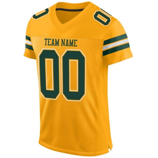 Custom Mesh Jersey Authentieke Gouden Voetbal Groen-Wit Custom Mesh Jersey Authentieke Gouden Voetbal Groen-Wit