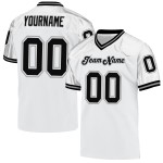 Throwback Zwart-Grijs Voetbal Custom Authentic Wit Mesh Jersey Throwback Zwart-Grijs Voetbal Custom Authentic Wit Mesh Jersey