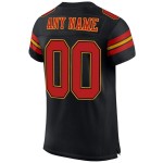 Jersey Zwart Scharlaken-Goud Voetbal Custom Authentic Mesh Jersey Zwart Scharlaken-Goud Voetbal Custom Authentic Mesh