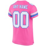 Voetbal Mesh Blauw Wit-Poeder Jersey Roze Authentiek Aangepast Voetbal Mesh Blauw Wit-Poeder Jersey Roze Authentiek Aangepast