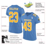 Goud-Wit Blauw Jersey Authentieke Lichte Aangepaste Mesh Voetbal Goud-Wit Blauw Jersey Authentieke Lichte Aangepaste Mesh Voetbal