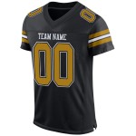 Mesh Authentic Football Custom Old Jersey Zwart Goud-Wit Mesh Authentic Football Custom Old Jersey Zwart Goud-Wit