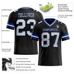 Jersey Authentic Wit-Royal Mesh Custom Football Zwart Jersey Authentic Wit-Royal Mesh Custom Football Zwart