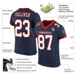 Authentiek Jersey Mesh Navy Custom Football Wit-Rood Authentiek Jersey Mesh Navy Custom Football Wit-Rood