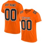 Oranje Custom Football Jersey Authentiek Zwart-Wit Mesh Oranje Custom Football Jersey Authentiek Zwart-Wit Mesh