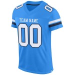 Wit-Marineblauw Mesh Poeder Jersey Voetbal Custom Authentic Blauw Wit-Marineblauw Mesh Poeder Jersey Voetbal Custom Authentic Blauw