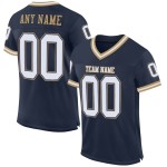 Mesh Wit-Oud Authentiek Goud Marineblauw Jersey Aangepaste Voetbal Throwback Mesh Wit-Oud Authentiek Goud Marineblauw Jersey Aangepaste Voetbal Throwback
