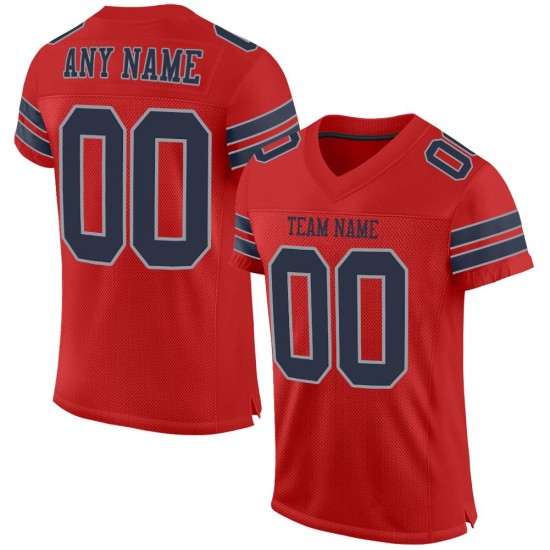 Jersey Scarlet Authentic Navy-Light Custom Mesh Gray Football Jersey Scarlet Authentic Navy-Light Custom Mesh Gray Football