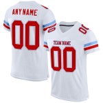 Mesh Blauw Rood-Licht Aangepast Wit Authentiek Voetbalshirt Mesh Blauw Rood-Licht Aangepast Wit Authentiek Voetbalshirt