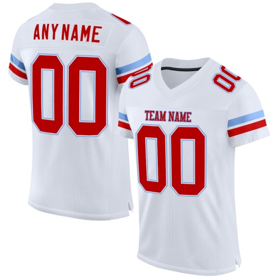 Mesh Blauw Rood-Licht Aangepast Wit Authentiek Voetbalshirt Mesh Blauw Rood-Licht Aangepast Wit Authentiek Voetbalshirt