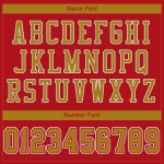 Aangepaste rode oude authentieke goud-witte voetbaltrui mesh Aangepaste rode oude authentieke goud-witte voetbaltrui mesh