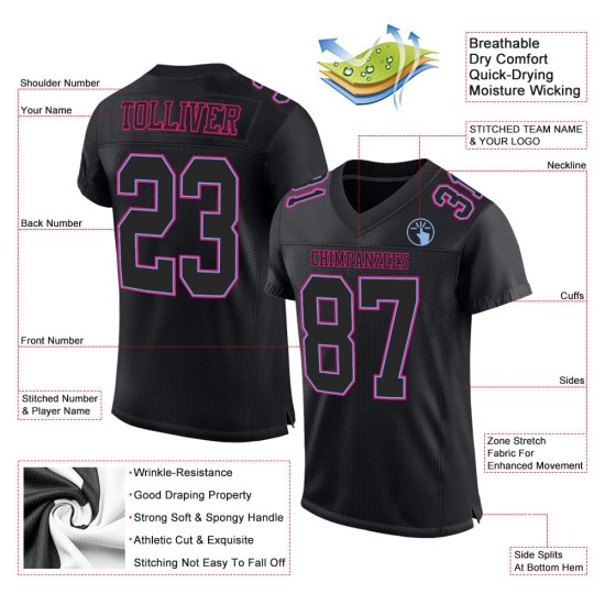 Zwart Blauw-Hot Custom Mesh Jersey Zwart Poeder Voetbal Authentiek Roze Zwart Blauw-Hot Custom Mesh Jersey Zwart Poeder Voetbal Authentiek Roze