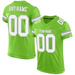 Jersey Authentieke Voetbal Custom Neon Wit-Grijs Mesh Groen Jersey Authentieke Voetbal Custom Neon Wit-Grijs Mesh Groen