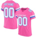 Voetbal Mesh Blauw Wit-Poeder Jersey Roze Authentiek Aangepast Voetbal Mesh Blauw Wit-Poeder Jersey Roze Authentiek Aangepast